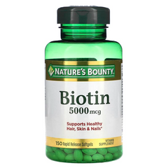 Nature's Bounty, біотин, 5000 мг, 150 капсул зі швидким вивільненням (NRT-29619), фото