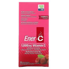 Ener-C, Витамин C, смесь для приготовления мультивитаминного напитка со вкусом малины, 1000 мг, 30 пакетиков (ENR-00102), фото