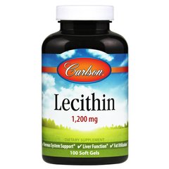 Carlson Labs, Лецитин из сои, 1200 мг, 100 мягких капсул (CAR-08621), фото