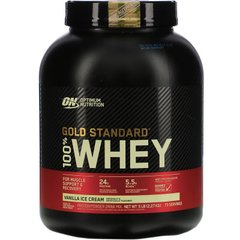 Optimum Nutrition, 100% Whey Gold Standard, сывороточный протеин, со вкусом ванильного мороженого, 2270 г (OPN-02870), фото
