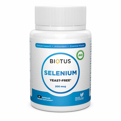 Biotus, Селен, Selenium, без дріжджів, 200 мкг, 60 капсул (BIO-530845), фото
