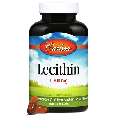 Carlson Labs, Лецитин із сої, 1200 мг, 100 м'яких капсул (CAR-08621), фото