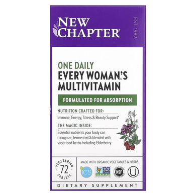New Chapter, Every Woman, щоденний мультивітамінний комплекс для жінок, 72 вегетаріанські таблетки (NCR-00308), фото