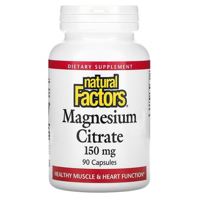 Natural Factors, цитрат магния, 150 мг, 90 капсул (NFS-01652), фото