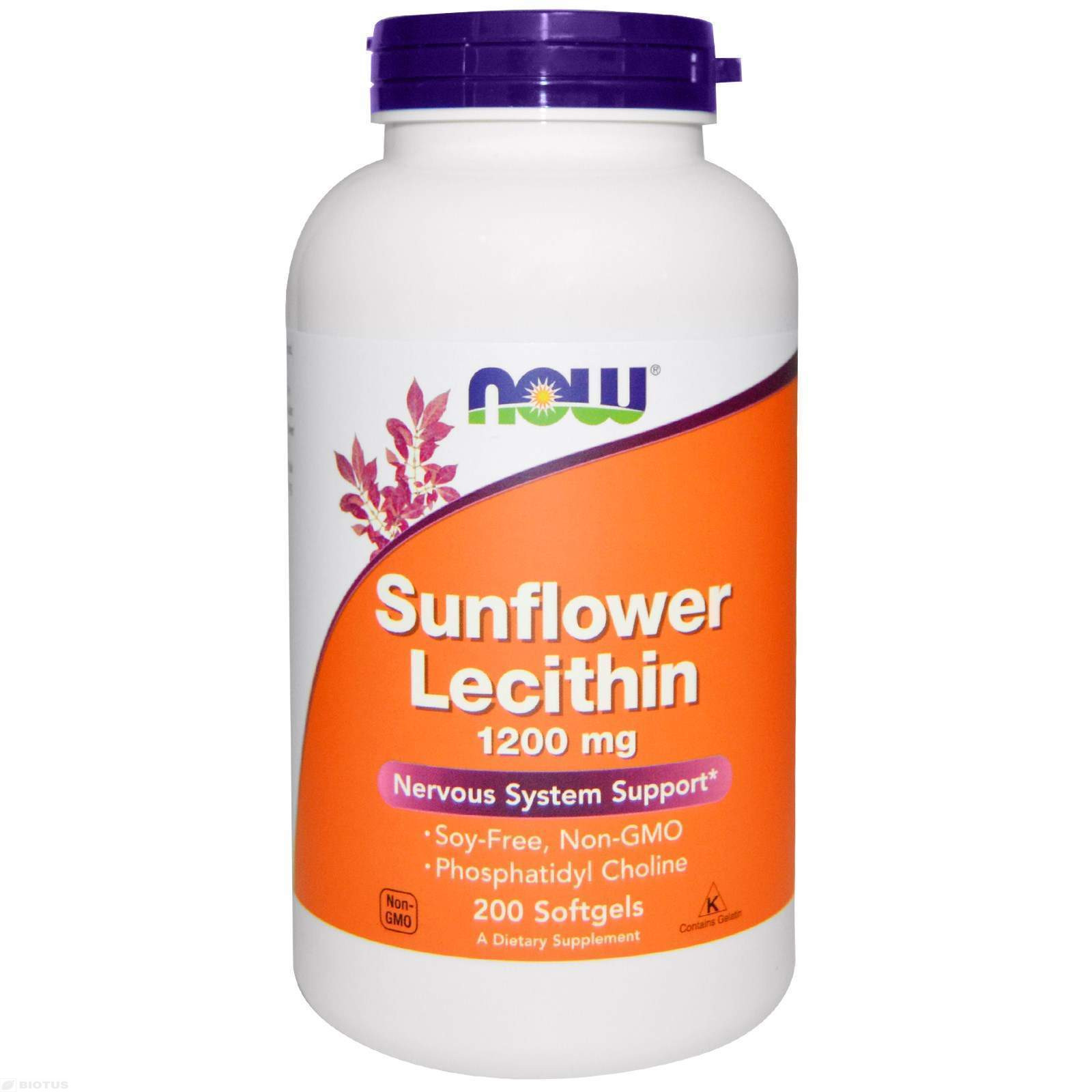 Подсолнечный лецитин, Sunflower Lecithin, Now Foods, 1200 мг, 200 капсул, (NOW-02313)