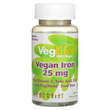 VegLife, Залізо рослинного походження, 25 мг, 100 таблеток (VGL-74610)