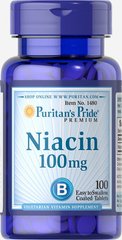 Ніацин, Niacin, Puritan's Pride, 100 мг, 100 таблеток (PTP-11480), фото