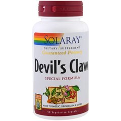 Кіготь диявола, формула, Devil's Clawc, Solaray, 90 вегетаріанських капсул (SOR-03050), фото