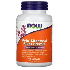 NOW Foods, комплекс рослинних стеролів, що містять бета-ситостерол, 90 м'яких капсул (NOW-03078), фото