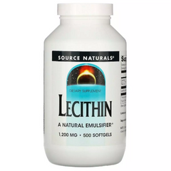 Source Naturals, лецитин, 1200 мг, 500 мягких гелевых капсул (SNS-00618), фото