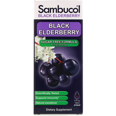 Sambucol, Сироп из черной бузины, без сахара, 120 мл (SBL-00113), фото