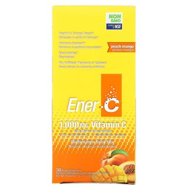 Ener-C, Витамин C, смесь для приготовления мультивитаминного напитка со вкусом персика и манго, 1000 мг, 30 пакетиков (ENR-00107), фото