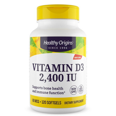 Healthy Origins, Витамин D3, 2400 МЕ, 120 мягких таблеток (HOG-15305), фото
