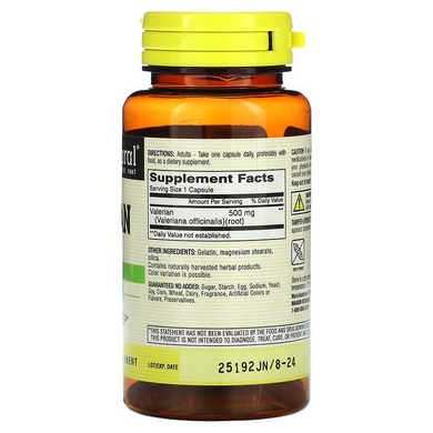 Mason Natural, Цельнозерновая валериана, 500 мг, 60 капсул (MAV-11525), фото