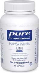 Вітаміни для волосся, шкіри і нігтів, Hair / Skin / Nails Ultra, Pure Encapsulations, 60 капсул (PE-01357), фото