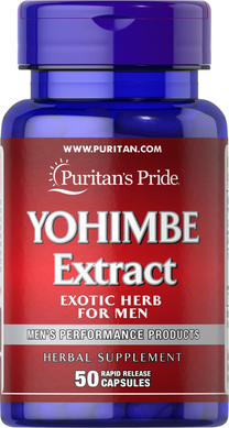 Йохимбе, Yohimbe, Puritan's Pride, 2000 мг, 50 капсул (PTP-16351), фото