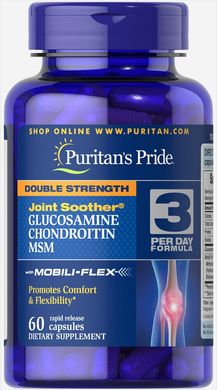 Puritan's Pride, Глюкозамін, хондроїтин та МСМ, подвійна сила, 60 капсул (PTP-12785), фото