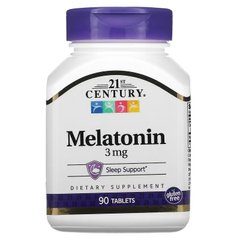 21st Century, Мелатонін, 3 мг, 90 таблеток (CEN-21240), фото