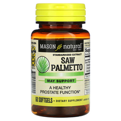 Mason Natural, Со Пальметто экстракт, здоровье простаты, 60 гелевых капсул (MAV-12905), фото