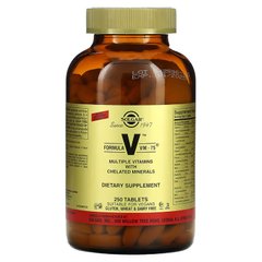 Solgar, Formula V, VM-75, комплексные витамины с хелатными минералами, 250 таблеток (SOL-30390), фото