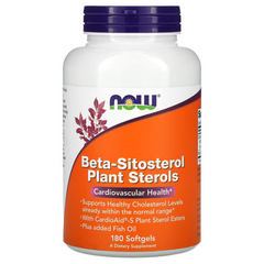 NOW Foods, комплекс рослинних стеролів, що містять бета-ситостерол, 180 м'яких капсул (NOW-03079), фото