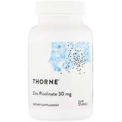 Thorne Research, піколінат цинку з подвоєною ефективністю, 30 мг, 180 капсул (THR-22102), фото