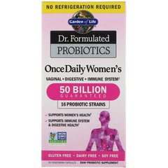 Garden of Life, Dr. Formulated Probiotics, пробиотики, одна таблетка в день для женщин, 30 вегетарианских капсул (GOL-11832), фото