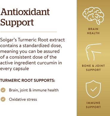 Solgar, Екстракт кореня куркуми, 400 мг, 60 рослинних капсул (SOL-04161), фото