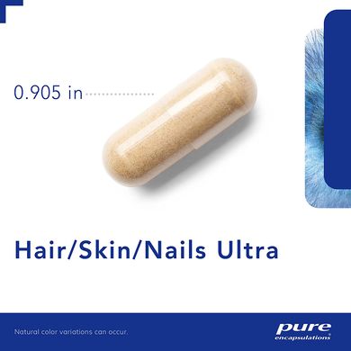 Вітаміни для волосся, шкіри і нігтів, Hair / Skin / Nails Ultra, Pure Encapsulations, 60 капсул (PE-01357), фото