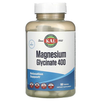 KAL, глицинат магния, 400 мг, 180 таблеток (CAL-81209), фото