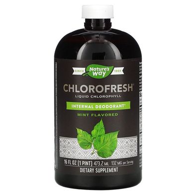 Nature's Way, Chlorofresh, рідкий хлорофіл, з ароматом м'яти, 132 мг, 473,2 мл (NWY-03501), фото