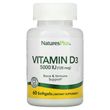 Nature's Plus, витамин D3, 125 мкг (5000 МЕ), 60 мягких желатиновых капсул (NAP-01047)