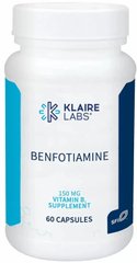 Klaire Labs, Бенфотіамін (Benfotiamine), 60 вегетаріанських капсул (KLL-00127), фото