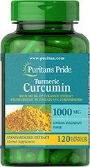 Куркумин и биоперин, Turmeric Curcumin with Bioperine 5 mg, Puritan's Pride, 1000 мг, 120 капсул (PTP-16279), фото