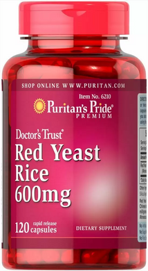 Puritan's Pride, Красный дрожжевой рис, 600 мг, 120 капсул (PTP-16210), фото