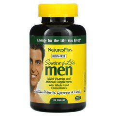 NaturesPlus, Source of Life, не містить полівітамінна і мінеральна добавка з концентратами цілісних продуктів для чоловіків, 120 таблеток (NAP-30930), фото