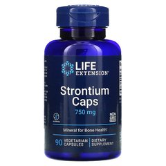 Life Extension, Strontium Caps (Стронций в капсулах), минерал для здоровья костей, 750 мг, 90 вегетарианских капсул (LEX-14769), фото