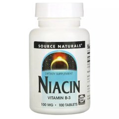 Source Naturals, Ниацин, 100 мг, 100 таблеток (SNS-00501), фото