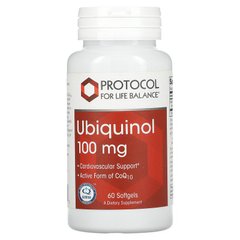 Protocol for Life Balance, Убіхінол, 100 мг, 60 м'яких гелевих капсул (PRT-13142), фото