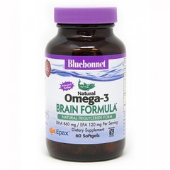 Омега-3 формула для мозга, Bluebonnet Nutrition, Omega-3 Brain Formula, 60 желатиновых капсул (BLB-00944), фото