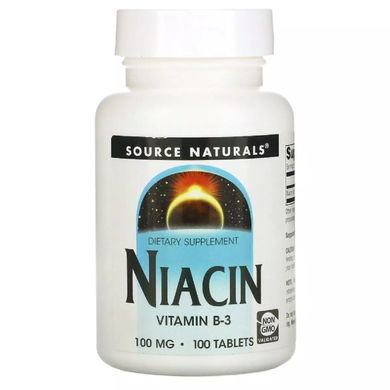 Source Naturals, Ніацин, 100 мг, 100 таблеток (SNS-00501), фото