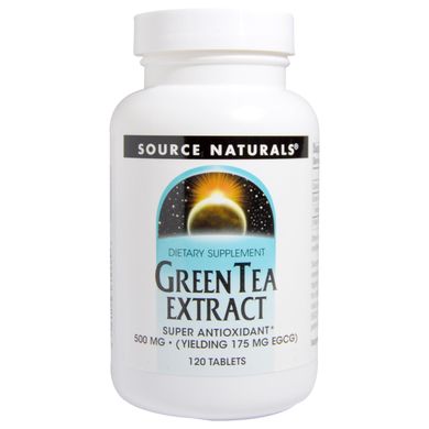 Екстаракт листя зеленого чаю, Source Naturals, 500 мг, 120 таблеток (SNS-01846), фото