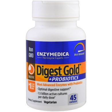 Enzymedica, Digest Gold + пробиотики, 45 капсул (ENZ-29110), фото