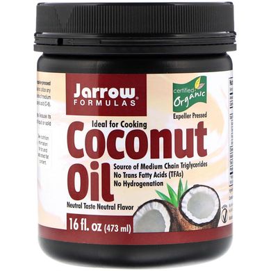 Jarrow Formulas, органічна кокосова олія, віджата шнековим пресом, 473 мл (JRW-16028), фото