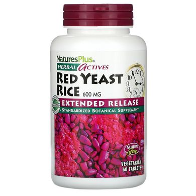 Nature's Plus, Herbal Actives, красный ферментированный рис, 600 мг, 60 вегетарианских таблеток (NAP-07361), фото