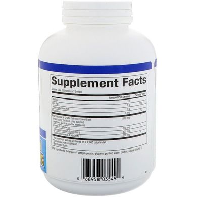 Омега 3, Rx Omega-3, ЭПК- 400 мг / ДГК-200 мг, Natural Factors, 120 капсул (NFS-03549), фото