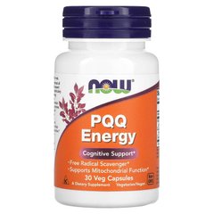 NOW Foods, добавка для энергии с пирролохинолинхиноном, 20 мг, 30 вегетарианских капсул (NOW-03168), фото