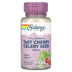 Экстракт вишни и сельдерея, Tart Cherry Celery Seed, Solaray, 60 вегетарианских капсул (SOR-17404), фото
