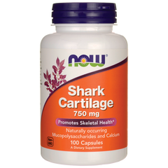 Акулячий хрящ, Shark Cartilage, Now Foods, 750 мг, 100 капсул, (NOW-03270), фото