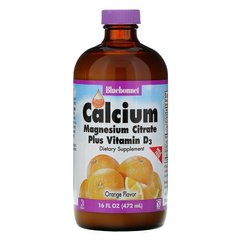 Bluebonnet Nutrition, Жидкий кальций, цитрат магния и витамин D3, натуральный апельсиновый вкус, 472 мл (BLB-00690), фото